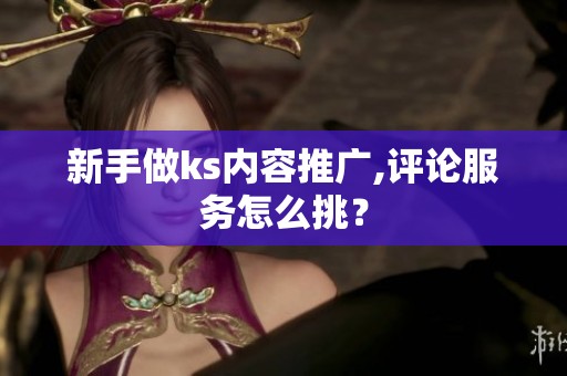 新手做ks内容推广,评论服务怎么挑？