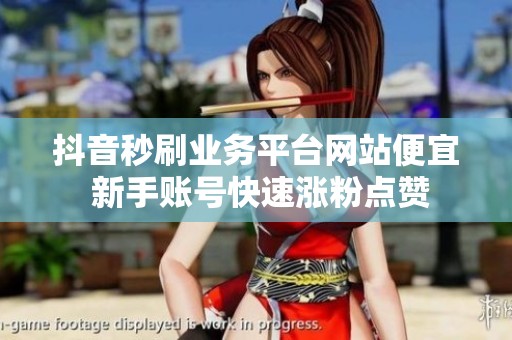 抖音秒刷业务平台网站便宜 新手账号快速涨粉点赞