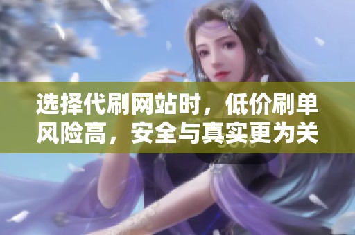 选择代刷网站时，低价刷单风险高，安全与真实更为关键！