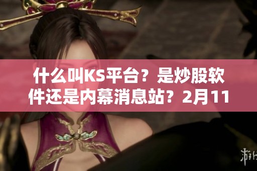 什么叫KS平台？是炒股软件还是内幕消息站？2月11日多家公司辟谣源头