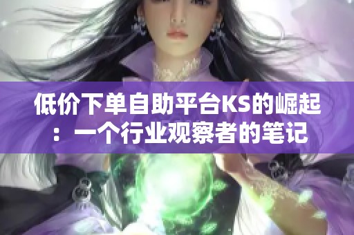 低价下单自助平台KS的崛起:一个行业观察者的笔记 低价下单自助平台KS的崛起:一个行业观察者的笔记