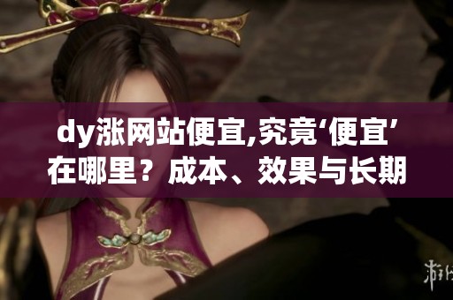 dy涨网站便宜,究竟‘便宜’在哪里?成本、效果与长期价值的权衡 dy涨网站便宜,究竟‘便宜’在哪里?成本、效果与长期价值的权衡
