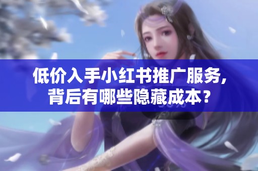 低价入手小红书推广服务,背后有哪些隐藏成本？