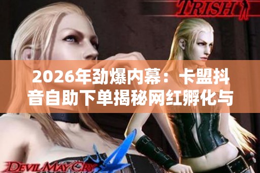 2026年劲爆内幕：卡盟抖音自助下单揭秘网红孵化与流量变现新路径