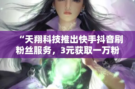 “天翔科技推出快手<a href=